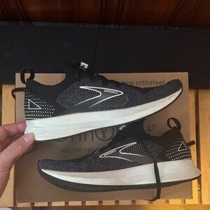 Brooks Black and White Athletic Shoes